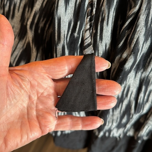 Gopal Das Shyam Sunder Black and White Ikat Pattern Full Maxi Skirt Gypsy Boho - Picture 7 of 9